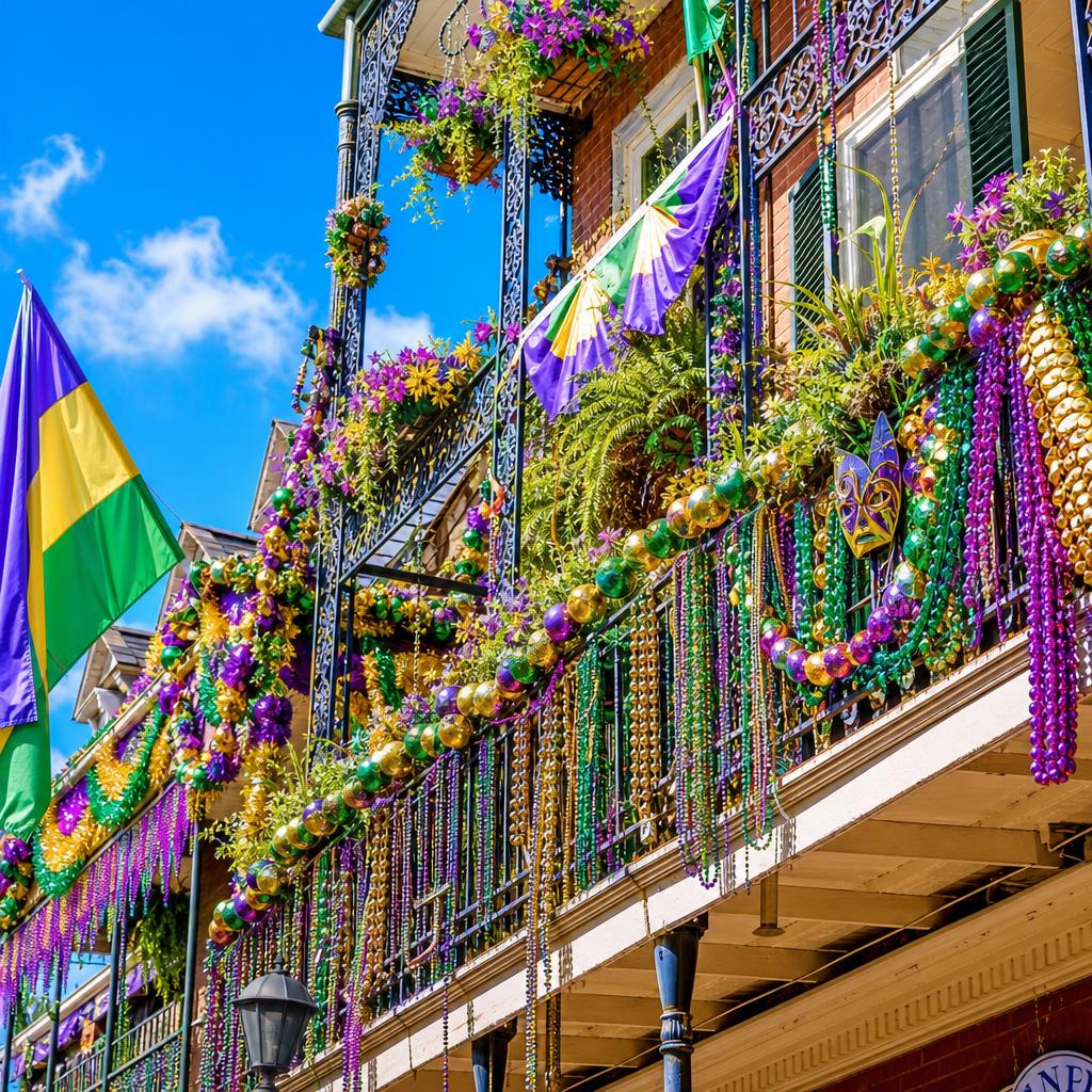 French Quarter balcony partiers